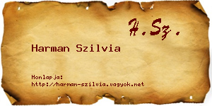 Harman Szilvia névjegykártya